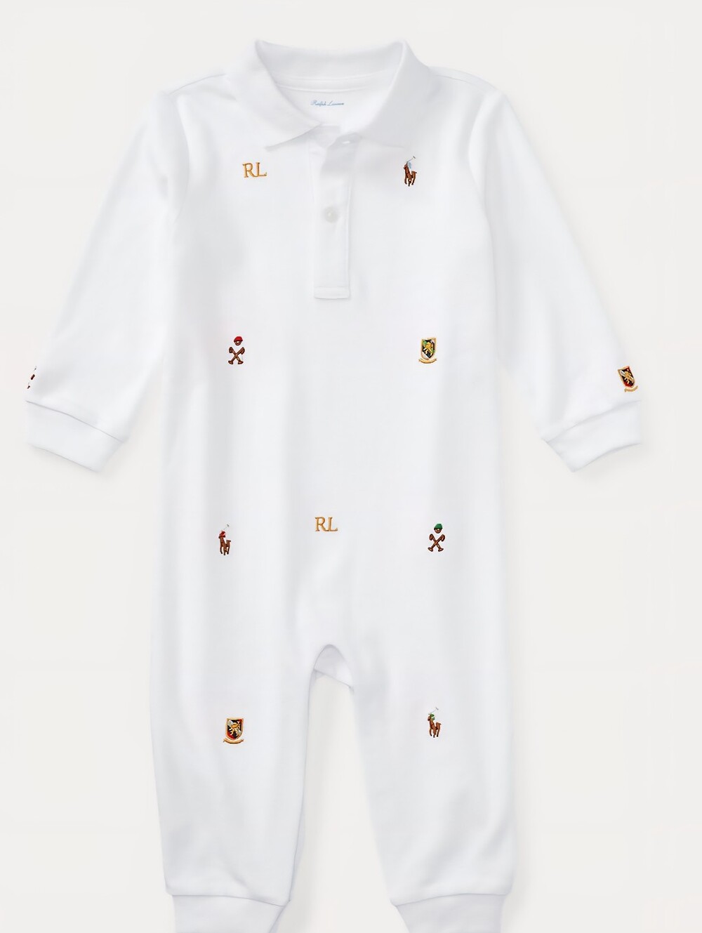 Ralph Lauren Embroidered Polo One-Piece  Baby Boy 9 Months Read Description